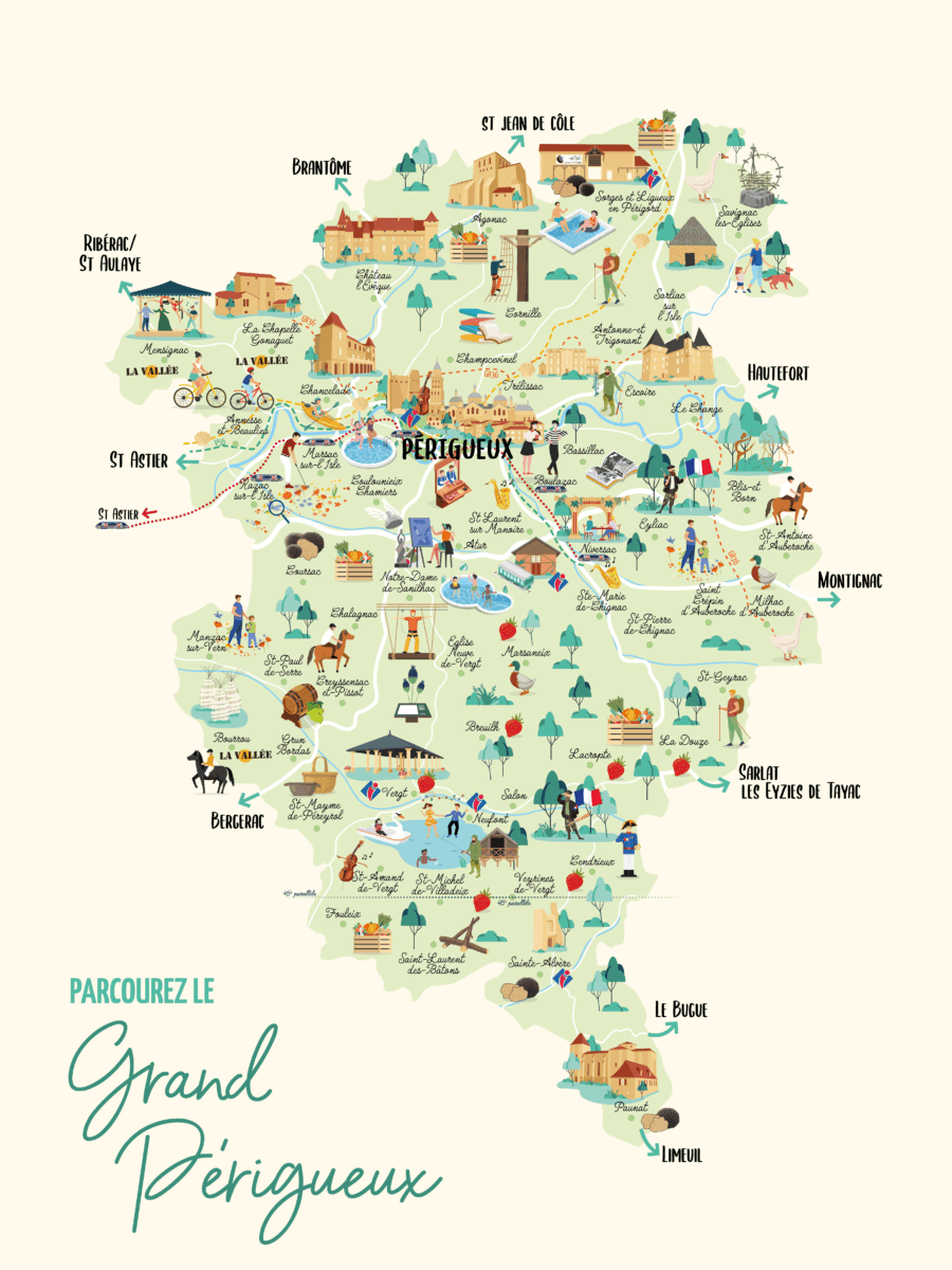 Carte illustrée du Grand Périgueux